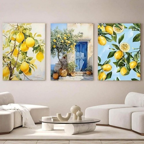 3er poster set - poster, zitrone