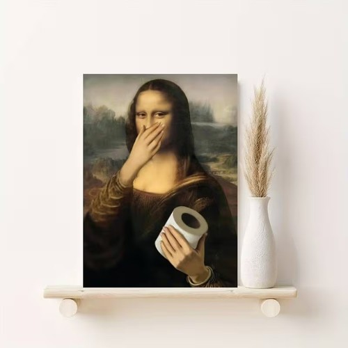 Leinwandbild mona lisa lustig - ,