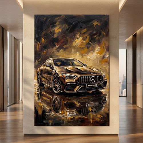 Wandbild gold sportwagen auto - wandbild,