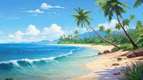 Wandbild tropischer strand - wandbild:,