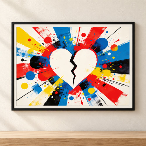 Broken heart pop art - heart,