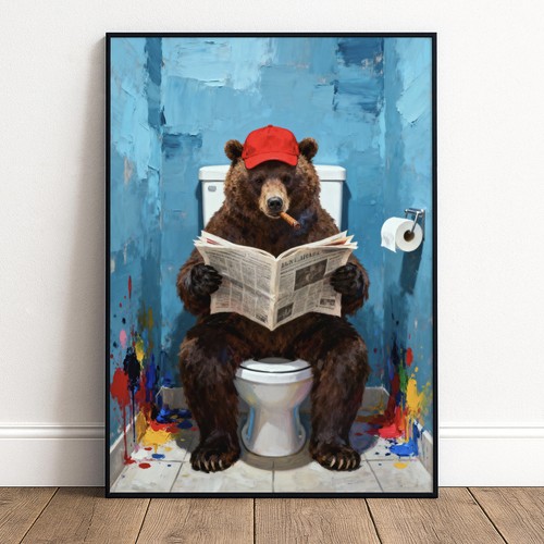 Lustiges bären poster - bären, wc