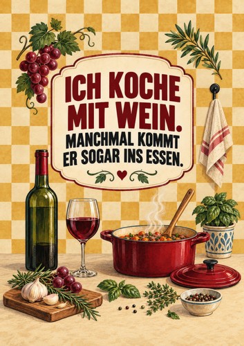 Küchenposter ich koche mit - ich,