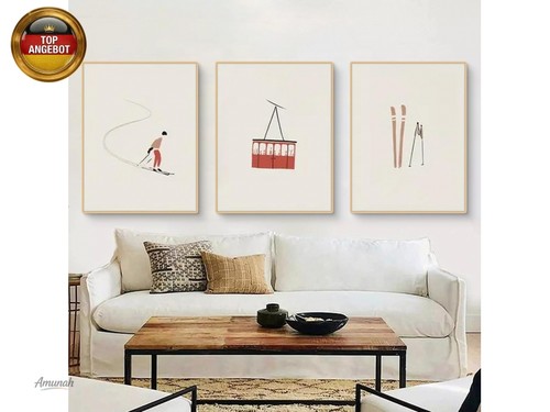 3er poster set - poster, skifahren