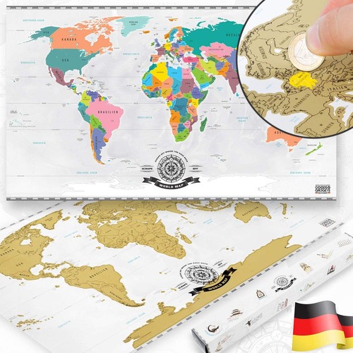 Weltkarte rubbelkarte scratch - weltkarte,