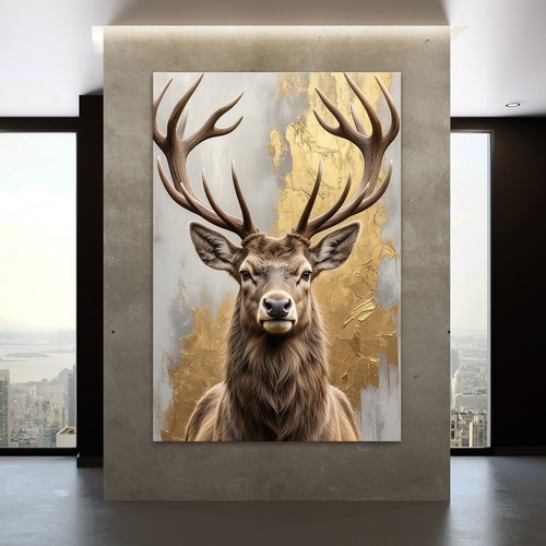 Gold hirsch mit hörnern - hirsch,