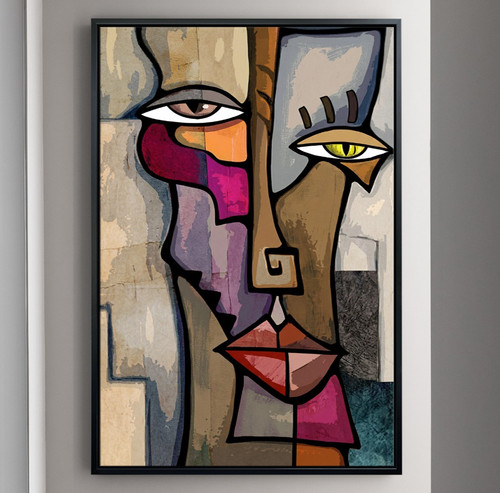 Wandbild abstrakte gesichter - abstrakte,