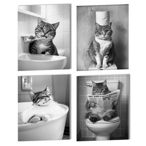 4er set katzen poster - 4er,