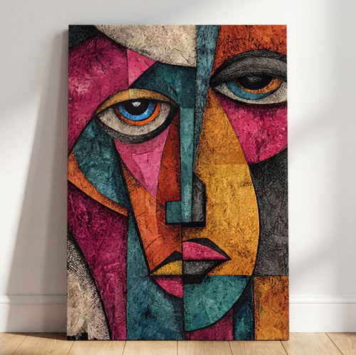 Wandbild abstraktes gesicht - wandbild,