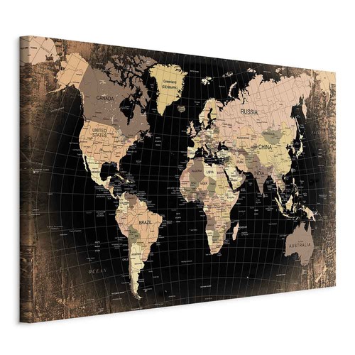Weltkarte vlies leinwandbild - weltkarte,