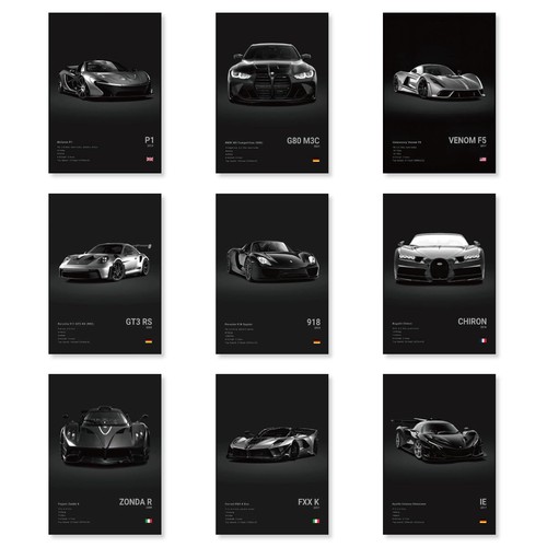 Auto poster set wandbilder - set,