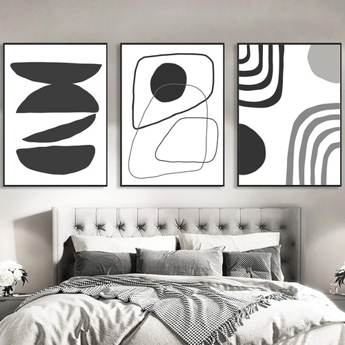Poster set 3er boho schwarz - set,