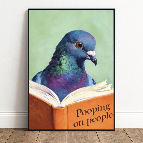 Taube poster lustig buch - poster,